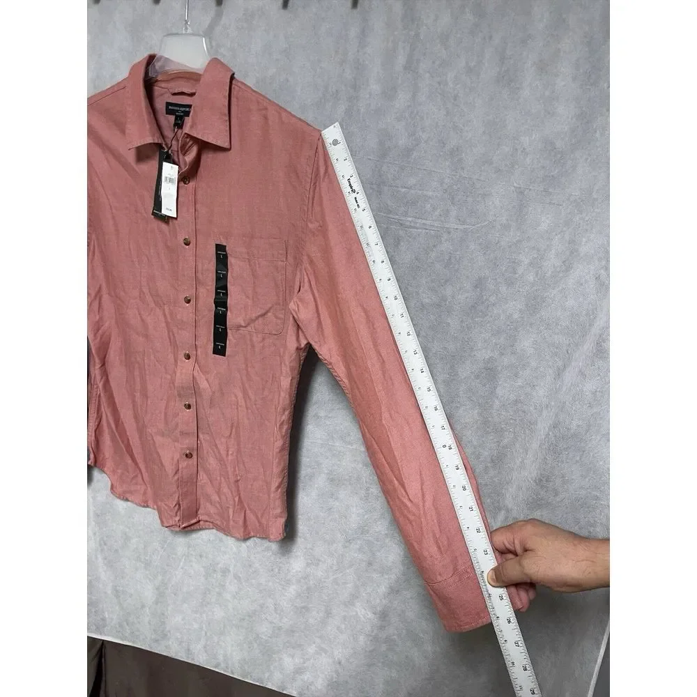 NWT Banana Republic Shirt Men‎ L Salmon Slim Suprasoft Button Up Casual Career